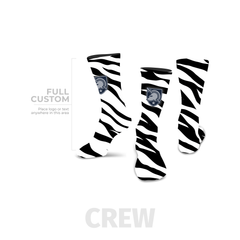 Zebra - Crew - Full Custom Printed Sock