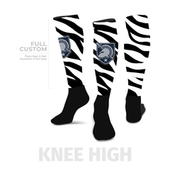 Zebra - Knee-High - Half Custom Printed Sock