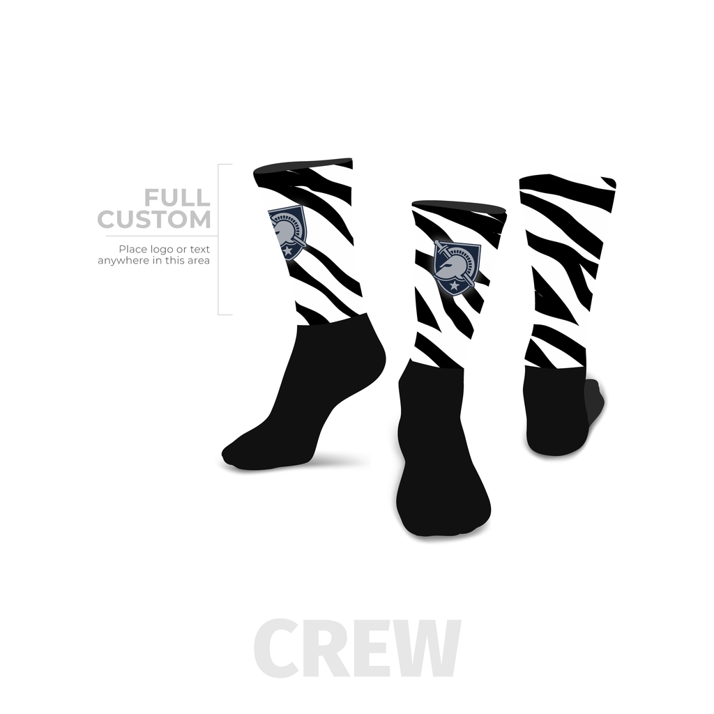 Zebra - Crew - Half Custom Printed Sock - SocksRock.com